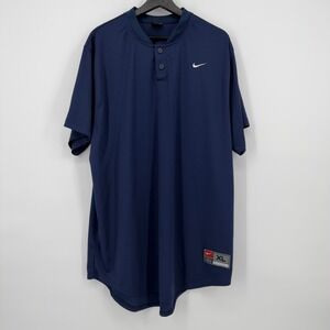 Vintage Nike Team Dri-FIT Baseball Jersey Short Sleeve Navy Blue XL Men